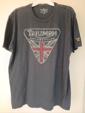 Triumph Motorcycles Lucky Brand Short Sleeve Navy T Shirt Size XL